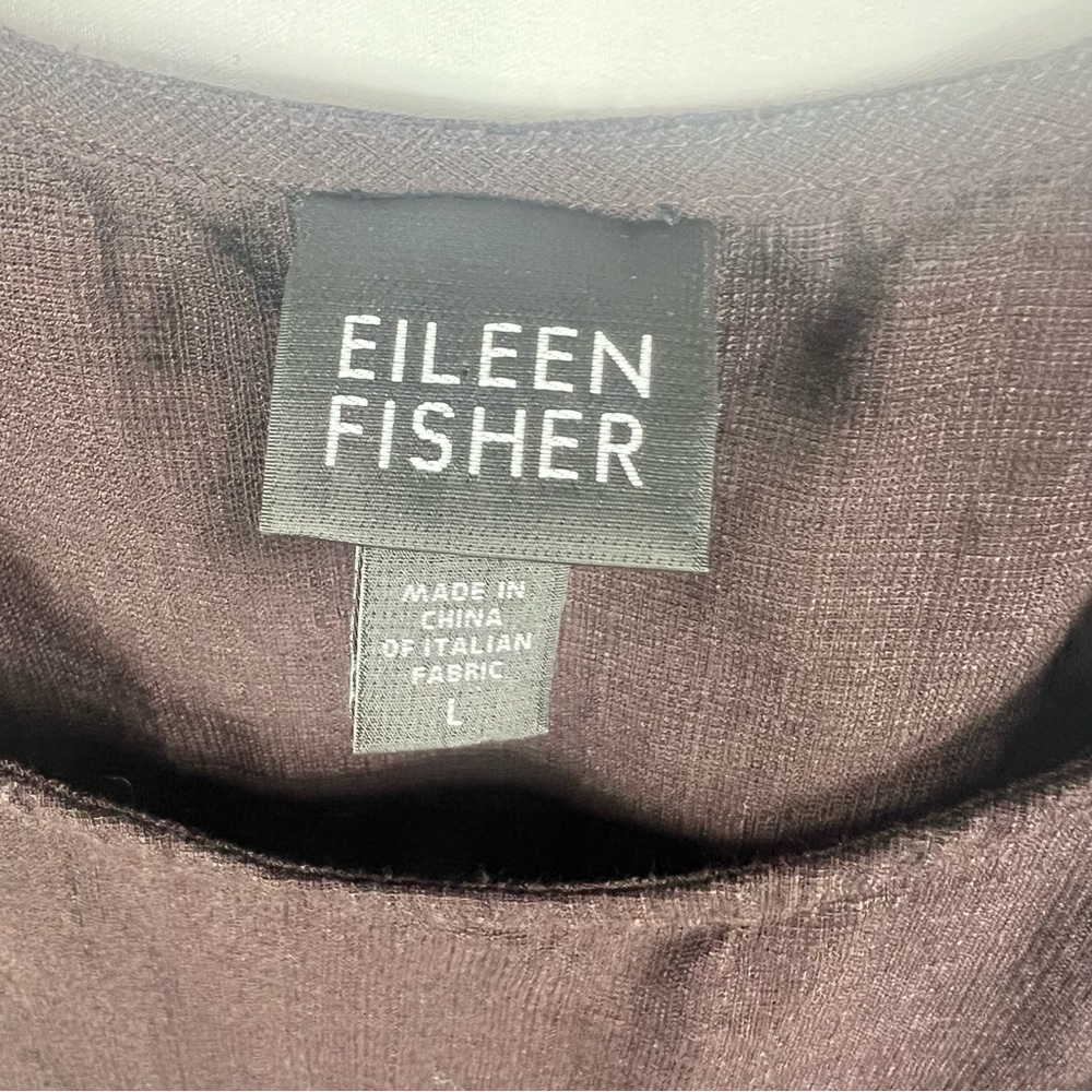 Eileen Fisher Brown Linen Blend Sleeveless Maxi Dress - Picture 6 of 7